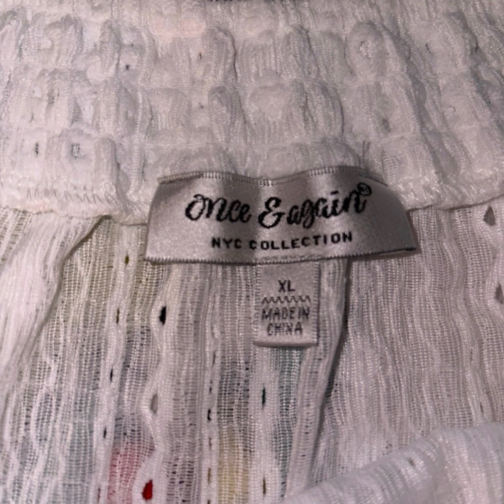 White Womens Ruffled Top - Picture 2 of 2